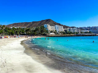 Playa Anfi del Mar, beautifull beach on Gran Canaria Island, Spain