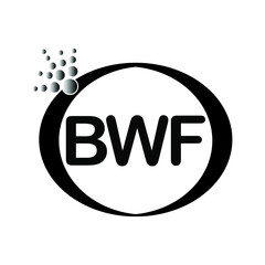 BWF logo. BWF design. Black BWF letter. BWF letter logo design. Initial letter BWF linked circle uppercase monogram logo. BWF Vector.