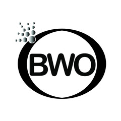 BWO logo. BWO design. Black BWO letter. BWO letter logo design. Initial letter BWO linked circle uppercase monogram logo. BWO Vector.