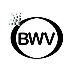 BWV logo. BWV design. Black BWV letter. BWV letter logo design. Initial letter BWV linked circle uppercase monogram logo. BWV Vector.
