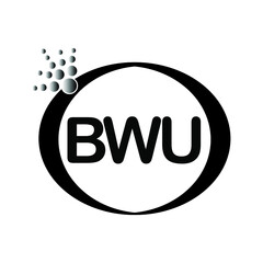 BWU logo. BWU design. Black BWU letter. BWU letter logo design. Initial letter BWU linked circle uppercase monogram logo. BWU Vector.