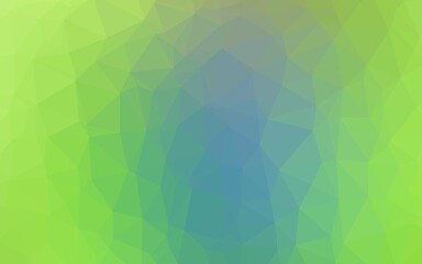 Fototapeta premium Light Blue, Green vector shining triangular template.