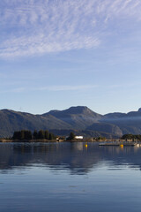 Pier on norwegian landscape