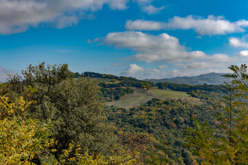 Panorama on the countryside near Pomarance Alta val di Cecina Tuscany Italy