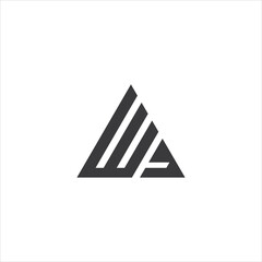 triangle letter wa logo design