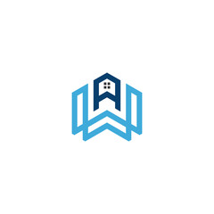 letter aw or wa logo design
