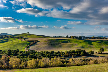 Panorama on the countryside near Pomarance Alta val di Cecina Tuscany Italy