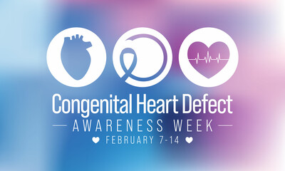 Congenital Heart defect (CHD) awareness week is observed every year from February 7 to 14th, is a problem within the structure of the heart that is present at birth. Vector illustration