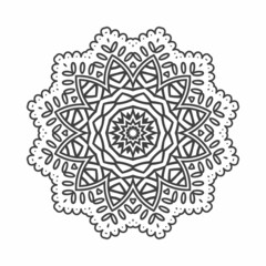 Fototapeta premium Decoration Arab-style mandala pattern on white background. Simple black and white mandala vector. Mandala ornament background with black and white pattern. Decoration mandala for coloring book.