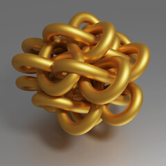 An abstract geometric body of links in a golden chain.