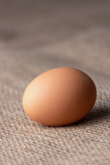 fresh eggs on jute cloth