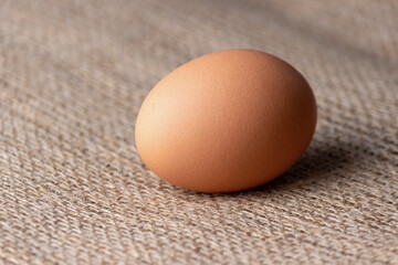 fresh eggs on jute cloth