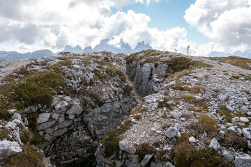 Monte piano, remnants of the world war, Dolomiti, Italy
