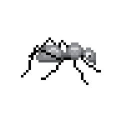 Pixel ant, vector illustration