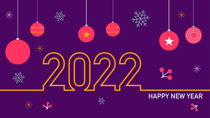 Happy New Year 2022 greeting card. Vector illustration concept for background, greeting card