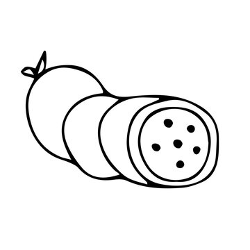 black and white passion fruit drawing clip art preview