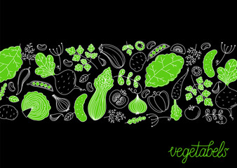 Eco vegetables collection. Hand drawn vector illustration. Minimalist design. Scandinavian style illustration. Healthy organic food.