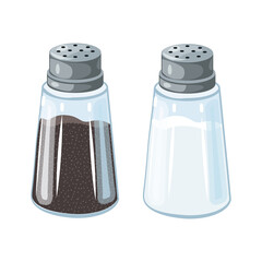 Salt and pepper shakers bottle concept illustration vector condiments
