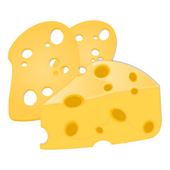 Piece of cheese vector food illustration concept