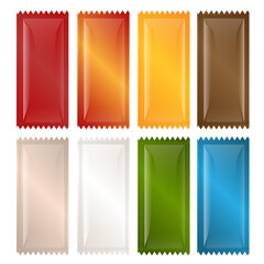 Sachets package set vector template multicolors sauce or condiments food