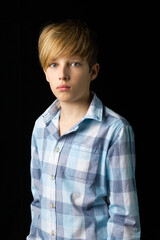 Portrait of attractive blond teenage boy
