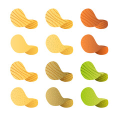 Potatoes chips illustration food snack vector