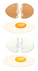 Smashed eggs concept illustration food vector