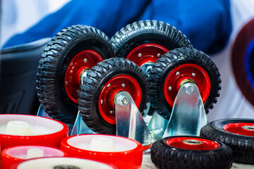 Euro-wheels. Industrial wheels and castors. Accessories for carts, equipment, mobile containers and...