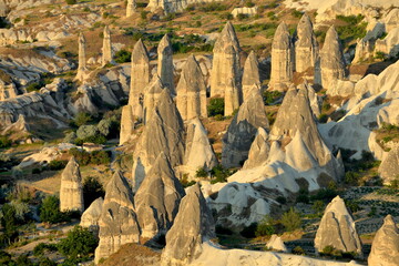 Columns created by wind in Capadoccia, Turkey