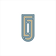 letter c j logo vector template art