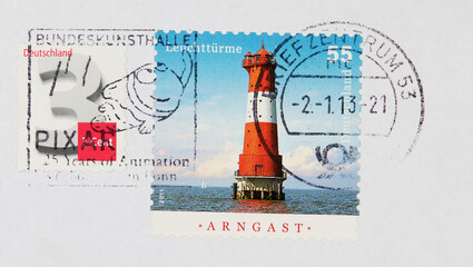 briefmarke stamp vintage retro alt old used gebraucht gestempelt cancel papier paper leuchtturm...