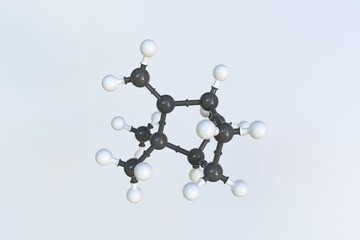 Camphene molecule. Isolated molecular model. 3D rendering