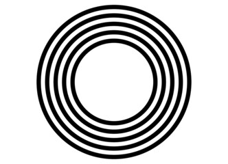 Round black design element on a white background from parallel lines Vector illustration.