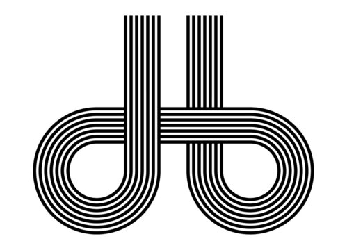 Trendy modern abstract pattern of black parallel lines on a white background. Vector illustration.