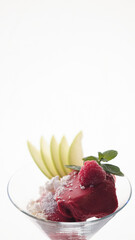 Icecream in Glass with Fruits