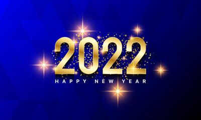 Happy New Year 2022. Holiday Greeting Card