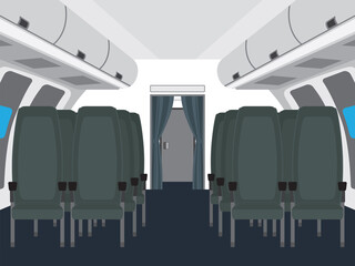 The interior of the aircraft cabin.