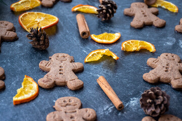 Fototapeta na wymiar gingerbread cookies and christmas cookies