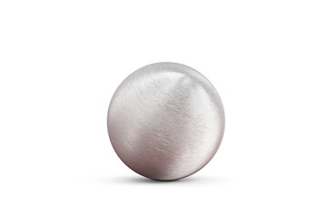 Shiny Big Metal Silver Sphere on white background