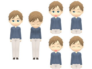 Fototapeta premium [Greeting] Caucasian Man shirts Medium hair front