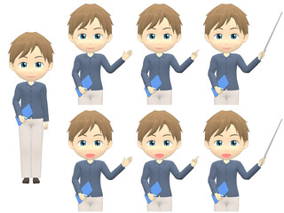 [Presentation B] Caucasian Man shirts Medium hair front