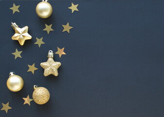 golden christmas ball with stars