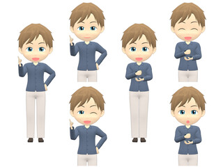 [Inspiration A] Caucasian Man shirts Medium hair front