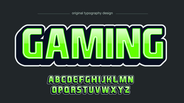 Neon Green 3d Gaming Sports Text Effect