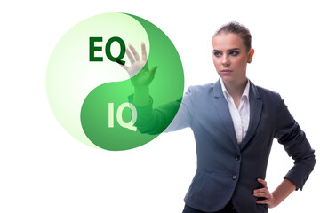 EQ and IQ skill concepts with businesswoman
