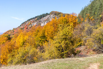 Autumn Landscape of Erul mountain near Kamenititsa peak, Bulgaria