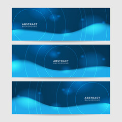 Soft Light Technology Blue Abstract Geometric Wide Banner Design Background