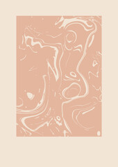 Pastel nude abstract pink beige poster. Liquid vector ink texture. Background for banner, card, poster, web design.