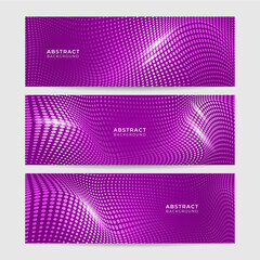 Light Technology Purple Abstract Geometric Wide Banner Design Background
