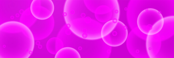 Buble Purple Abstract Geometric Wide Banner Design Background